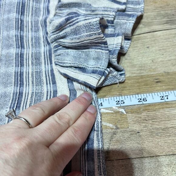 Umgee Women's Shirt Dress Button Up Mini Ruffled Sleeve High Low‎ Hem Tan Medium - Picture 8 of 10